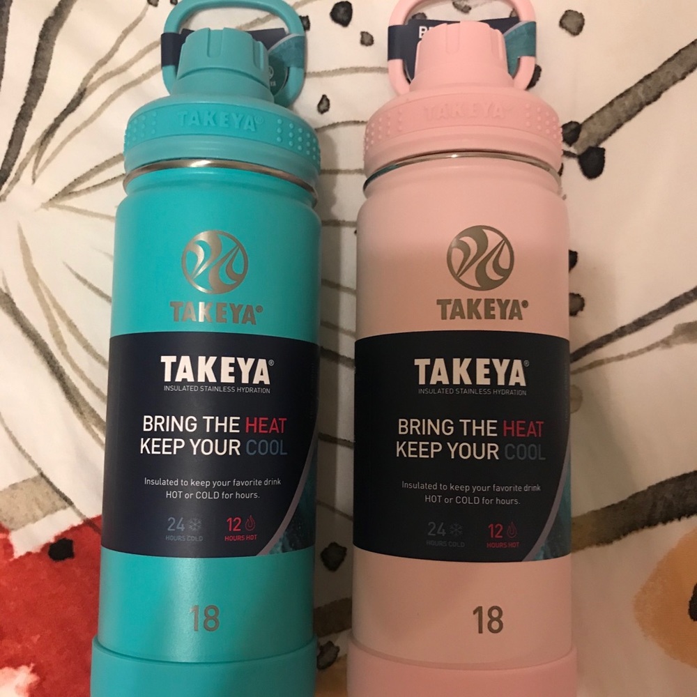 2 Brand New Takeya 18oz Insulated Water Bottles